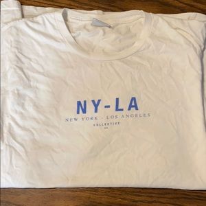 NY-LA Blue on White T-Shirt Cotton On XL